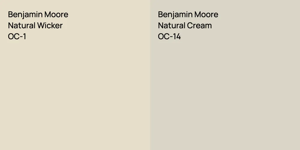 Benjamin Moore Natural Wicker vs. Benjamin Moore Natural Cream