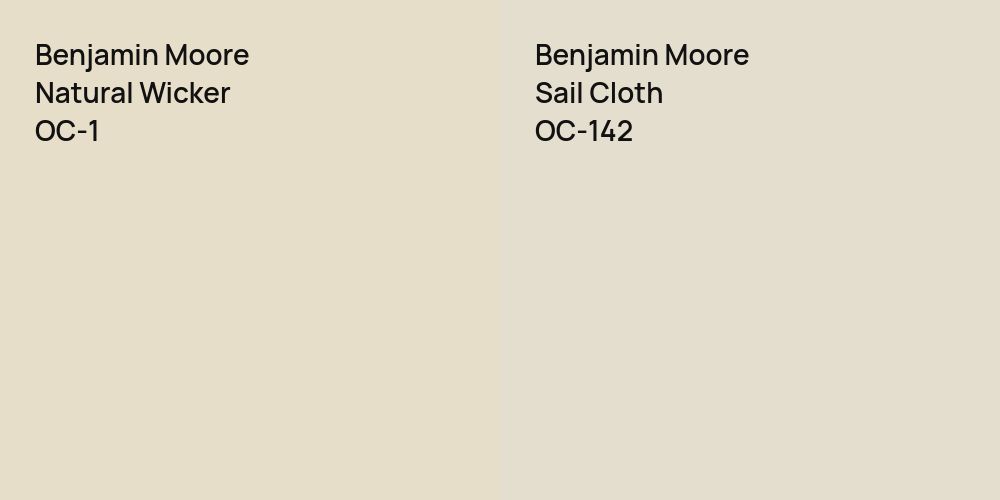 Benjamin Moore Natural Wicker vs. Benjamin Moore Sail Cloth