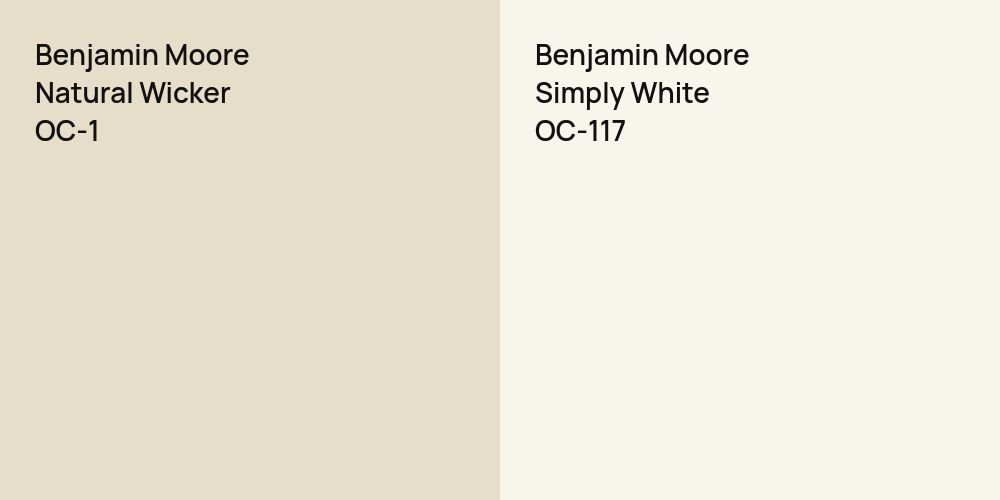 Benjamin Moore Natural Wicker vs. Benjamin Moore Simply White