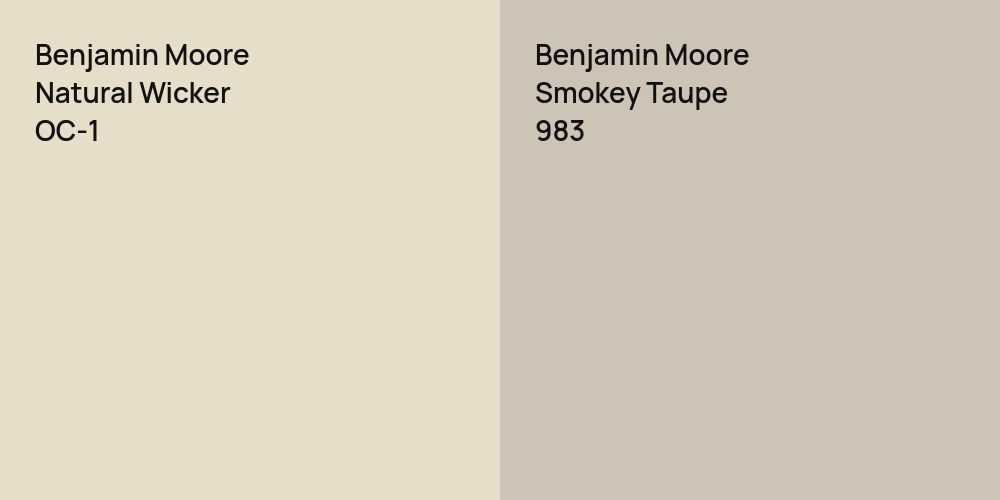 Benjamin Moore Natural Wicker vs. Benjamin Moore Smokey Taupe