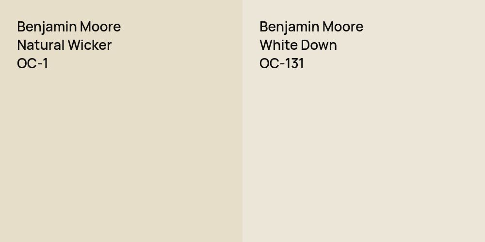 Benjamin Moore Natural Wicker vs. Benjamin Moore White Down