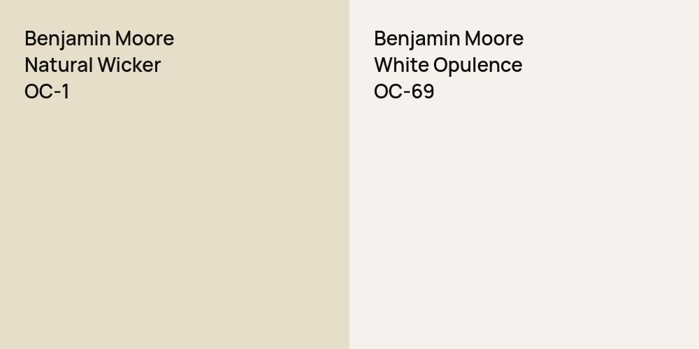 Benjamin Moore Natural Wicker vs. Benjamin Moore White Opulence