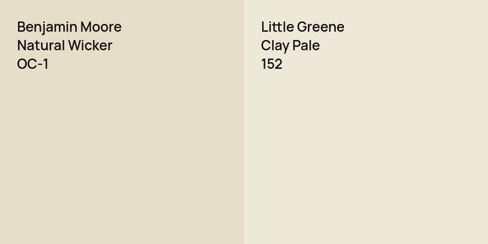 Benjamin Moore Natural Wicker vs. Little Greene Clay Pale