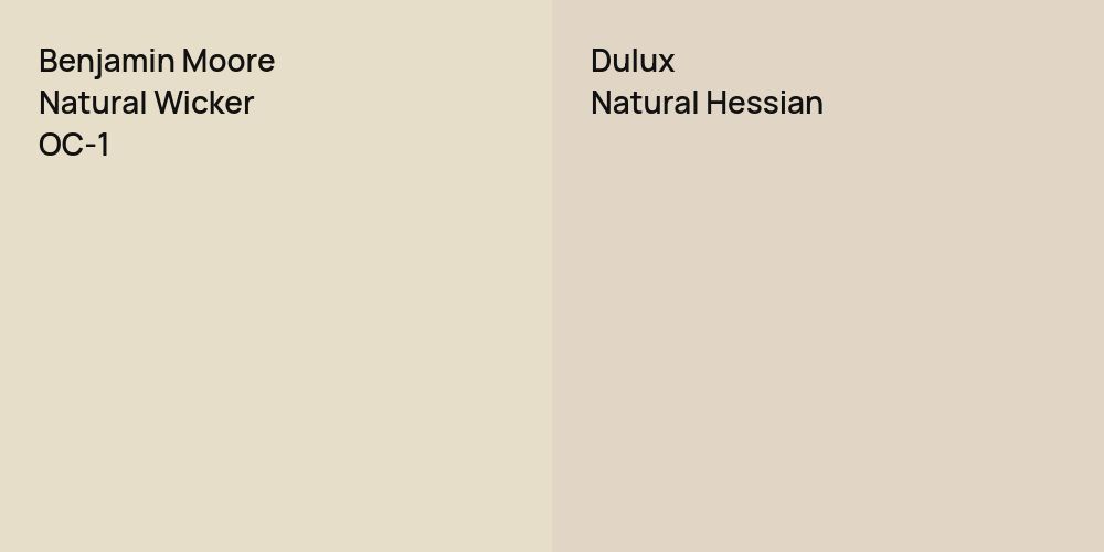 Benjamin Moore Natural Wicker vs. Dulux Natural Hessian