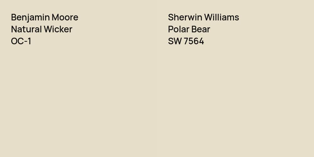 Benjamin Moore Natural Wicker vs. Sherwin Williams Polar Bear