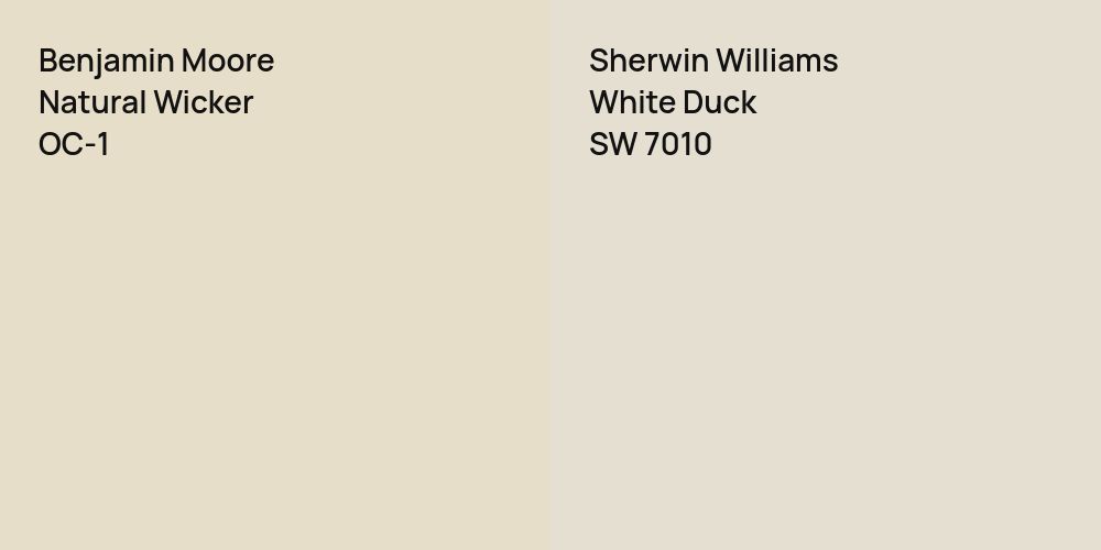 Benjamin Moore Natural Wicker vs. Sherwin Williams White Duck