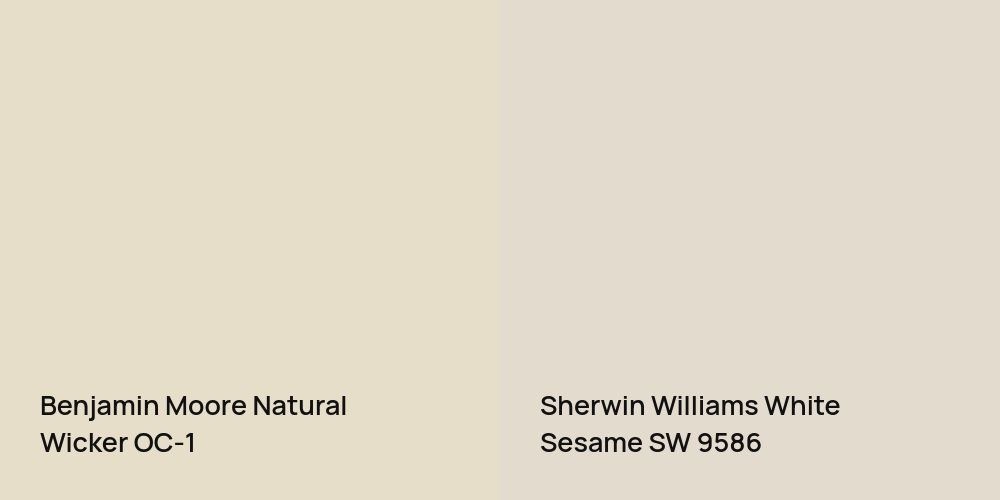 Benjamin Moore Natural Wicker vs. Sherwin Williams White Sesame