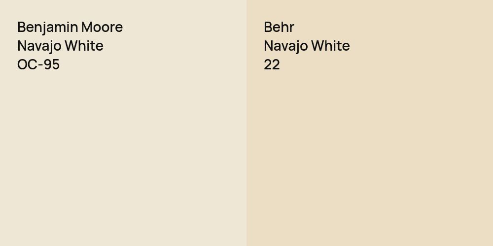 Benjamin Moore Navajo White vs. Behr Navajo White