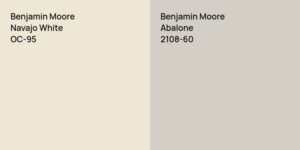 Benjamin Moore Navajo White vs. Benjamin Moore Abalone