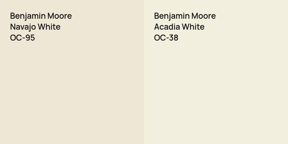 Benjamin Moore Navajo White vs. Benjamin Moore Acadia White