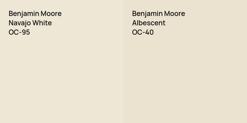 Benjamin Moore Navajo White vs. Benjamin Moore Albescent