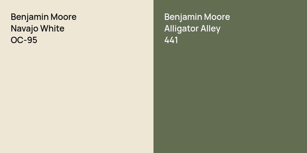 Benjamin Moore Navajo White vs. Benjamin Moore Alligator Alley