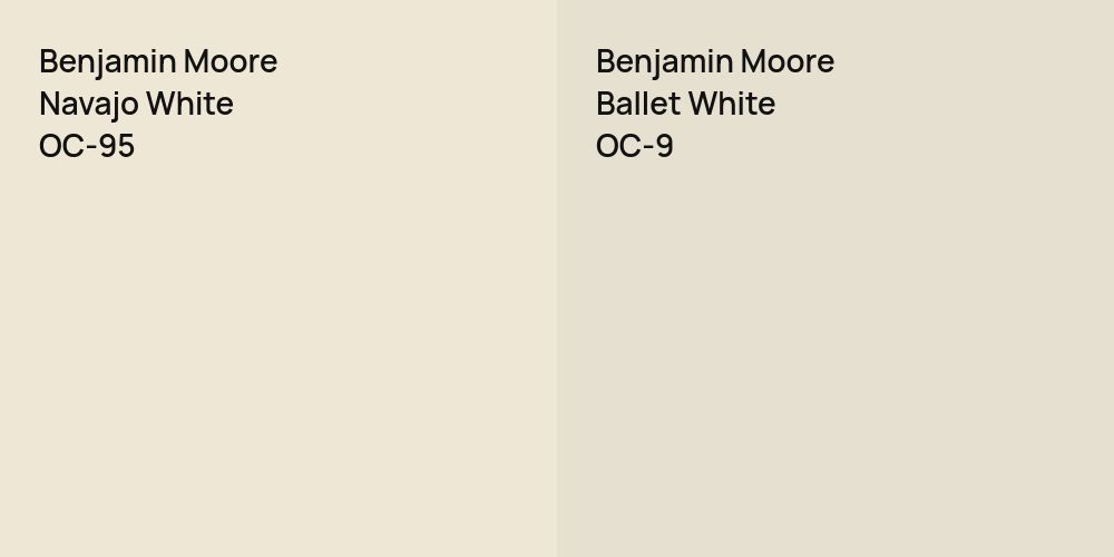 Benjamin Moore Navajo White vs. Benjamin Moore Ballet White