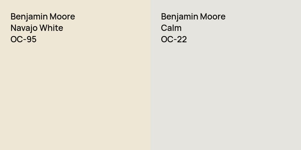 Benjamin Moore Navajo White vs. Benjamin Moore Calm