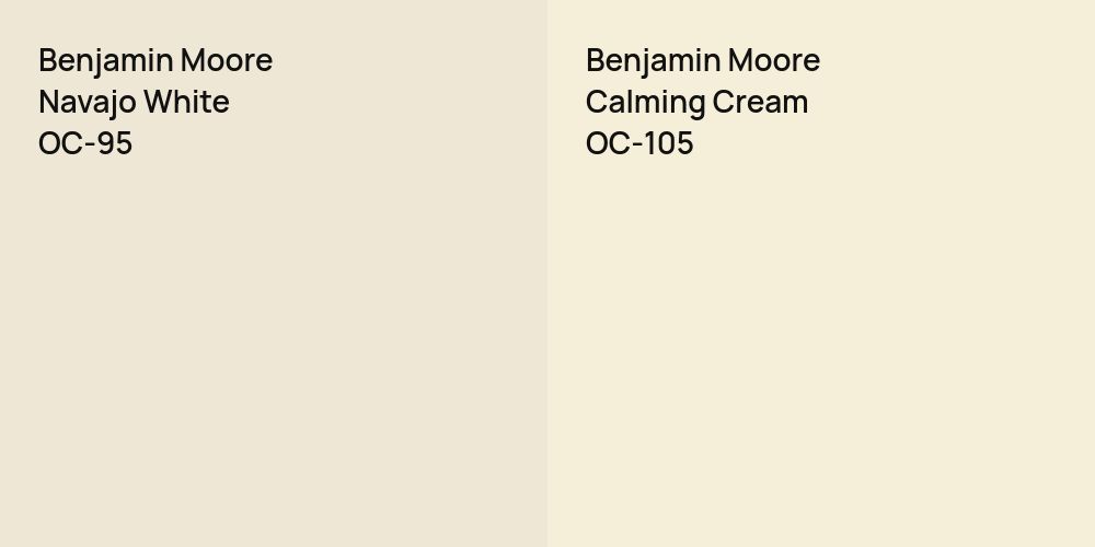 Benjamin Moore Navajo White vs. Benjamin Moore Calming Cream