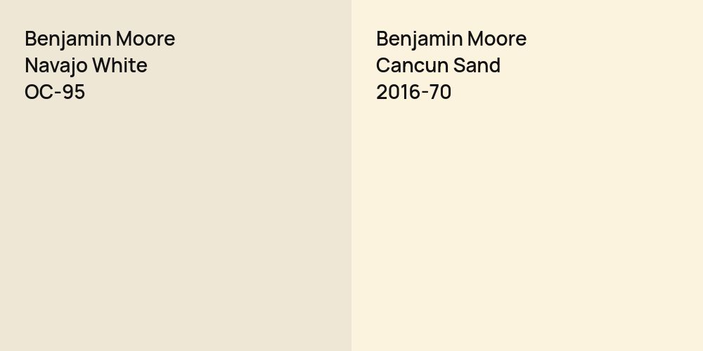 Benjamin Moore Navajo White vs. Benjamin Moore Cancun Sand