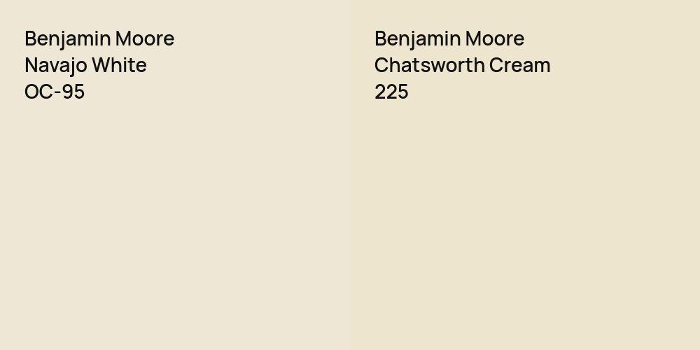 Benjamin Moore Navajo White vs. Benjamin Moore Chatsworth Cream