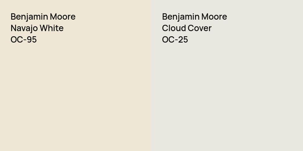 Benjamin Moore Navajo White vs. Benjamin Moore Cloud Cover