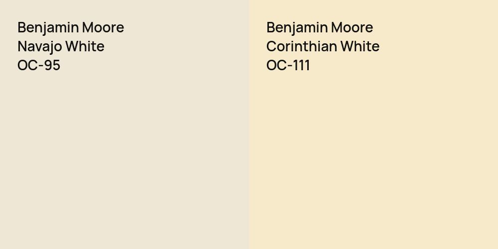 Benjamin Moore Navajo White vs. Benjamin Moore Corinthian White