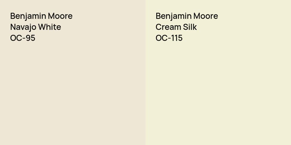 Benjamin Moore Navajo White vs. Benjamin Moore Cream Silk