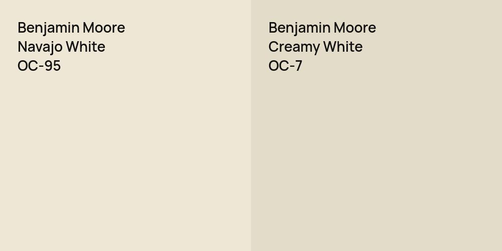 Benjamin Moore Navajo White vs. Benjamin Moore Creamy White