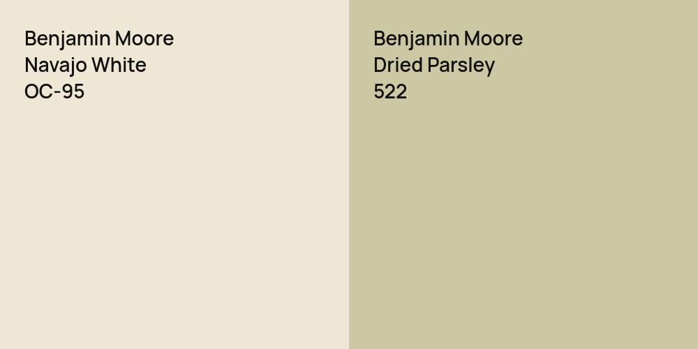 Benjamin Moore Navajo White vs. Benjamin Moore Dried Parsley