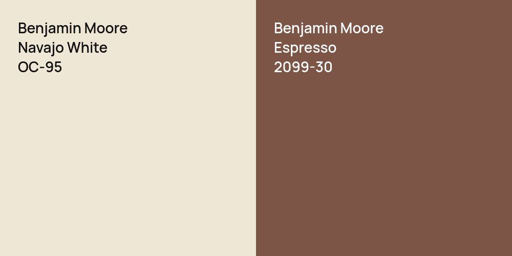 Benjamin Moore Navajo White vs. Benjamin Moore Espresso