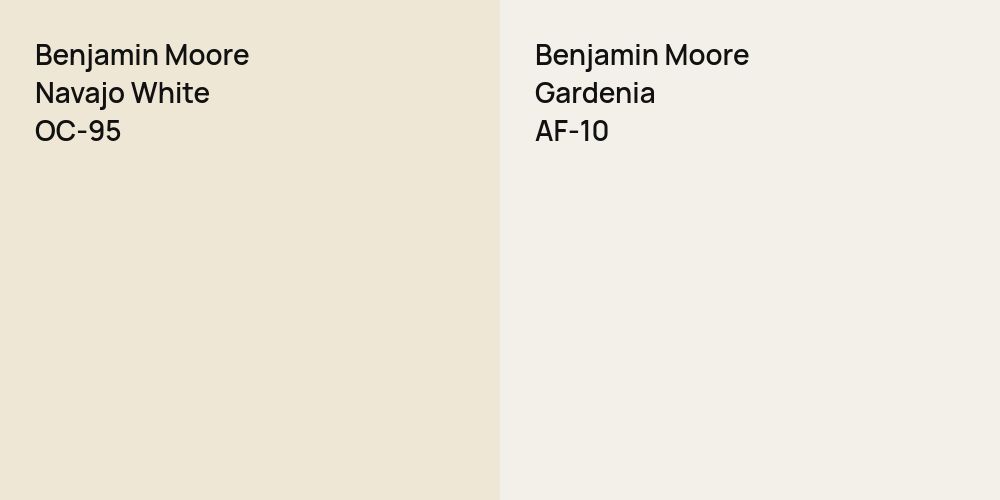 Benjamin Moore Navajo White vs. Benjamin Moore Gardenia