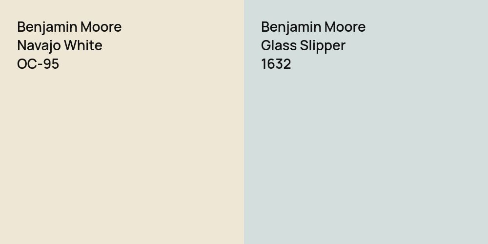 Benjamin Moore Navajo White vs. Benjamin Moore Glass Slipper