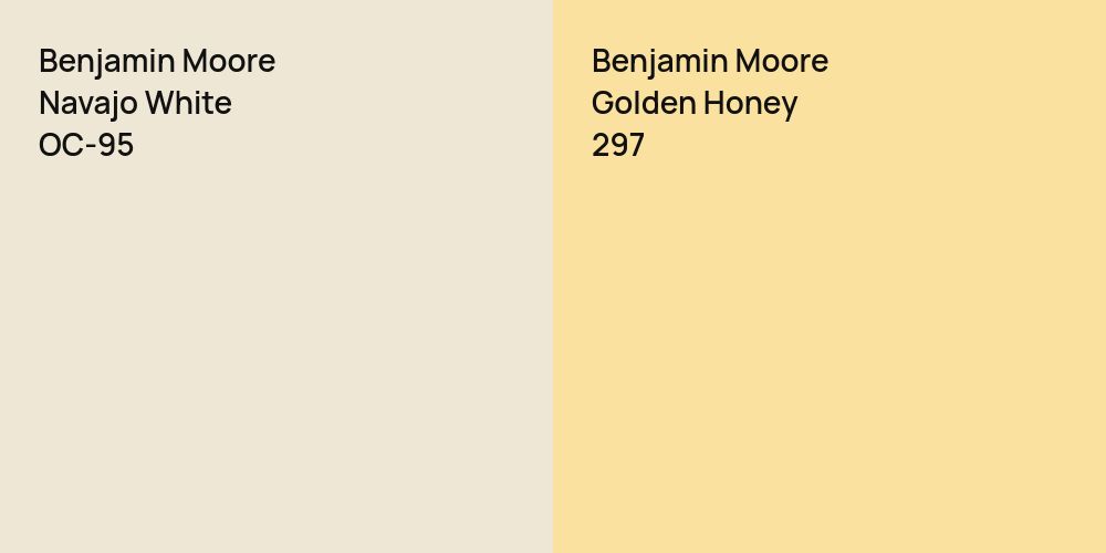 Benjamin Moore Navajo White vs. Benjamin Moore Golden Honey