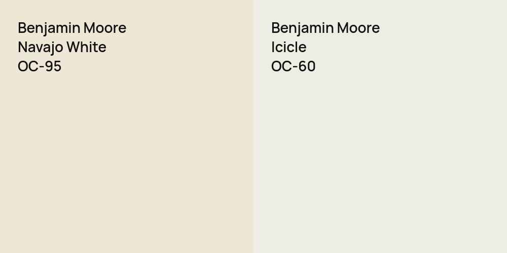 Benjamin Moore Navajo White vs. Benjamin Moore Icicle