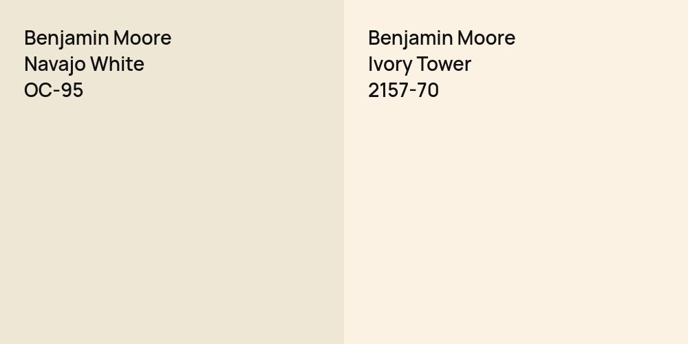 Benjamin Moore Navajo White vs. Benjamin Moore Ivory Tower