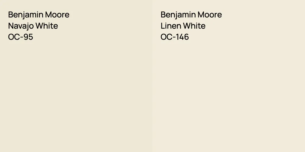 Benjamin Moore Navajo White vs. Benjamin Moore Linen White