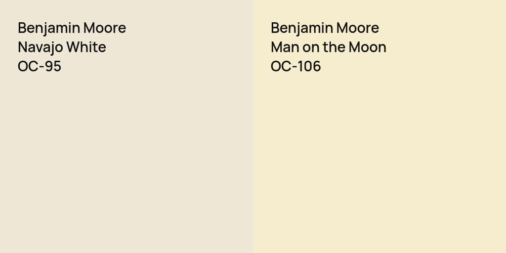 Benjamin Moore Navajo White vs. Benjamin Moore Man on the Moon