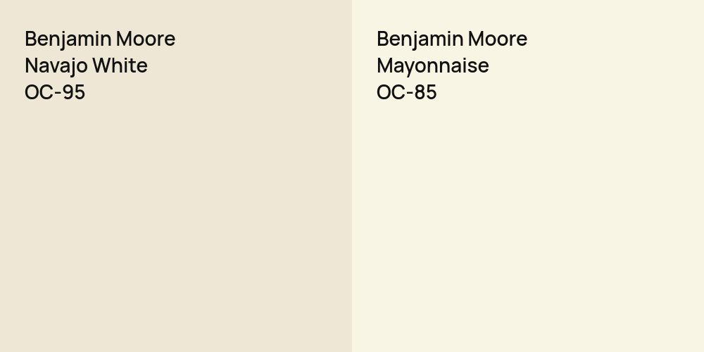 Benjamin Moore Navajo White vs. Benjamin Moore Mayonnaise