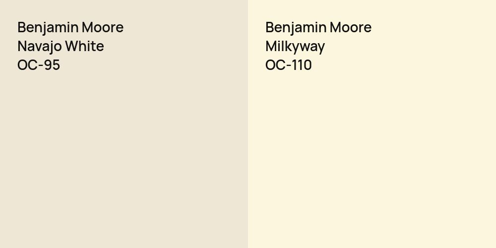 Benjamin Moore Navajo White vs. Benjamin Moore Milkyway