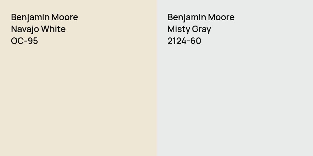 Benjamin Moore Navajo White vs. Benjamin Moore Misty Gray