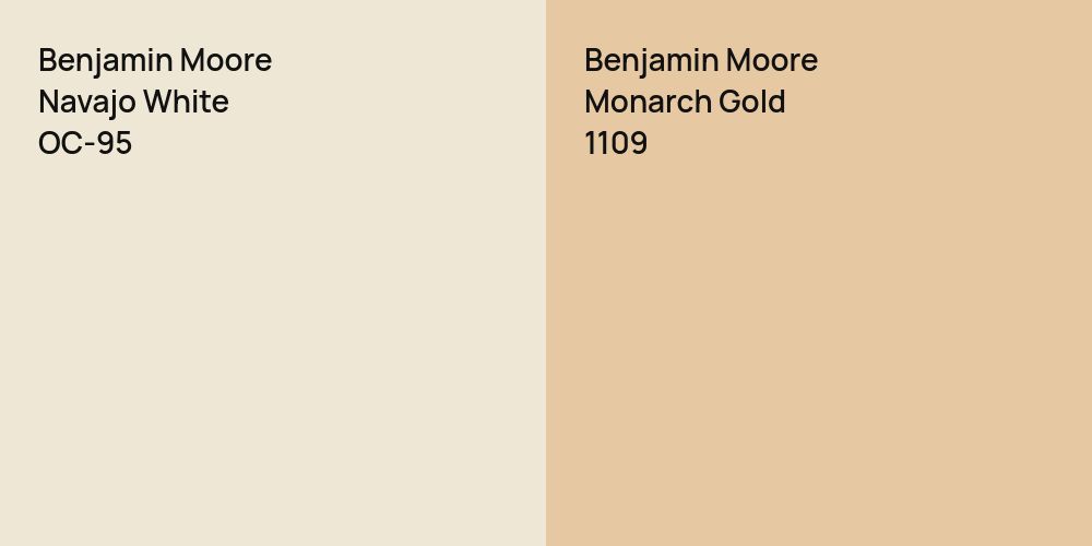 Benjamin Moore Navajo White vs. Benjamin Moore Monarch Gold