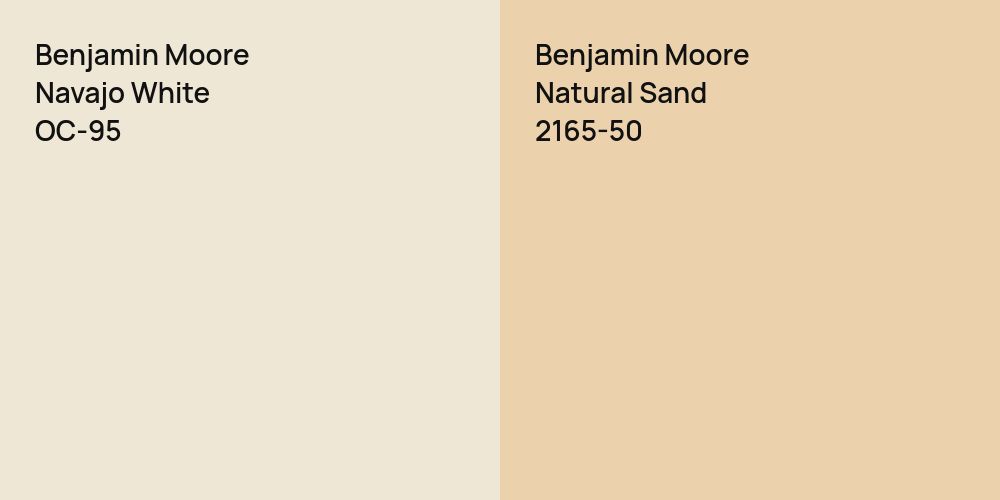 Benjamin Moore Navajo White vs. Benjamin Moore Natural Sand