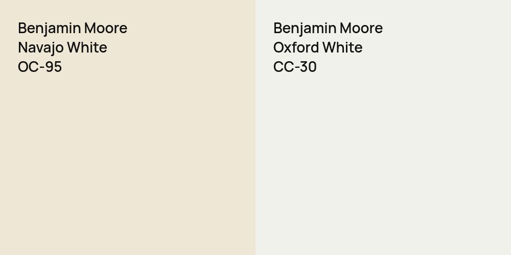 Benjamin Moore Navajo White vs. Benjamin Moore Oxford White