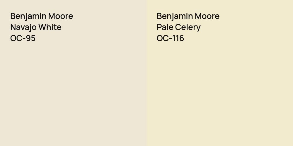 Benjamin Moore Navajo White vs. Benjamin Moore Pale Celery