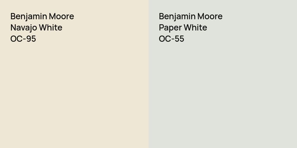 Benjamin Moore Navajo White vs. Benjamin Moore Paper White