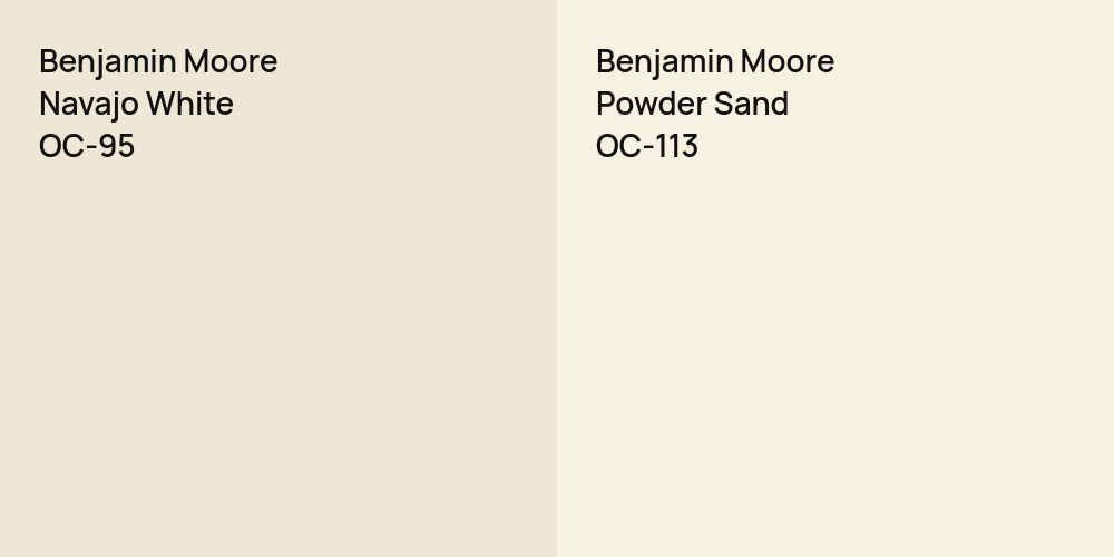 Benjamin Moore Navajo White vs. Benjamin Moore Powder Sand