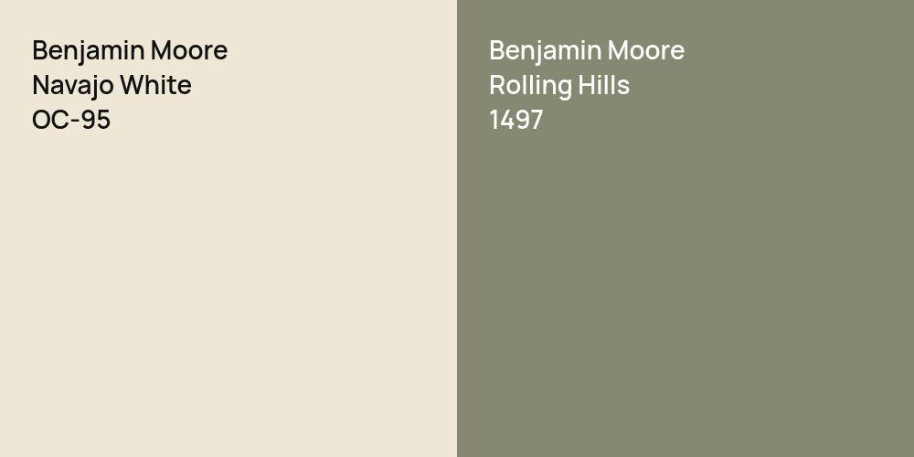 Benjamin Moore Navajo White vs. Benjamin Moore Rolling Hills