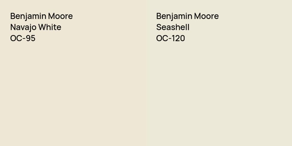 Benjamin Moore Navajo White vs. Benjamin Moore Seashell