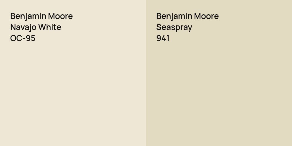 Benjamin Moore Navajo White vs. Benjamin Moore Seaspray