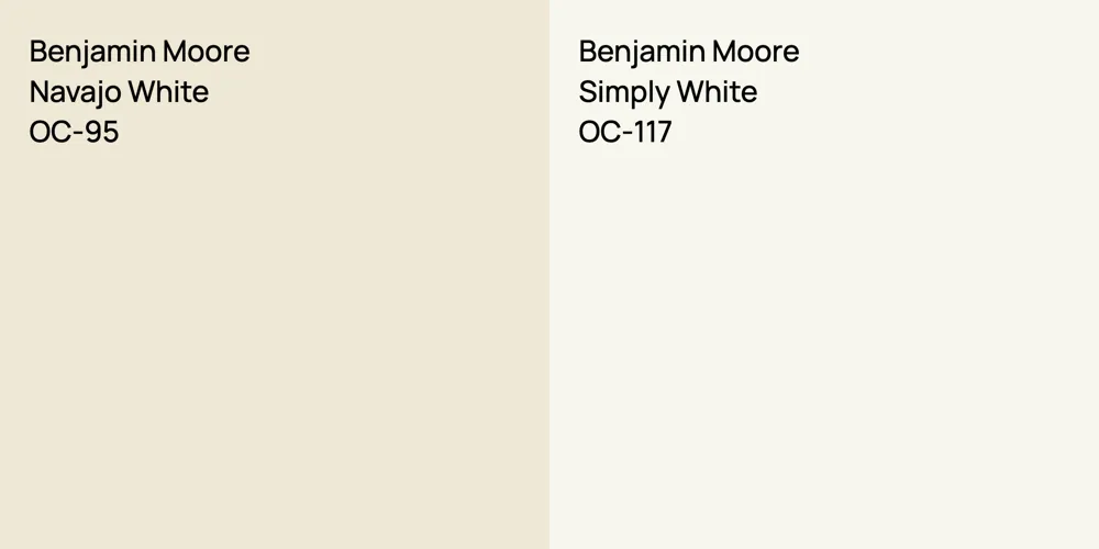 Benjamin Moore Navajo White vs. Benjamin Moore Simply White