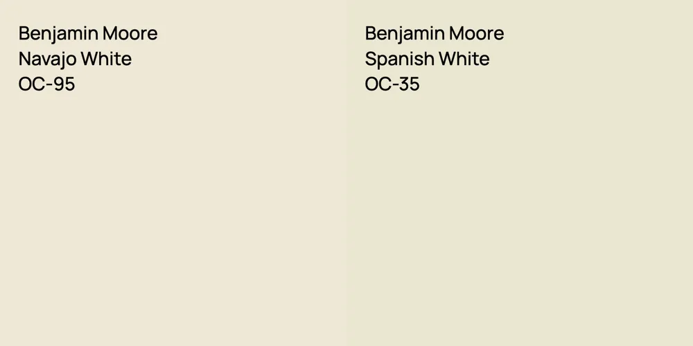 Benjamin Moore Navajo White vs. Benjamin Moore Spanish White