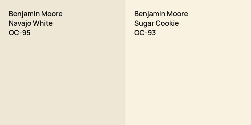 Benjamin Moore Navajo White vs. Benjamin Moore Sugar Cookie