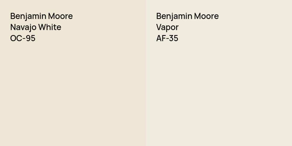 Benjamin Moore Navajo White vs. Benjamin Moore Vapor